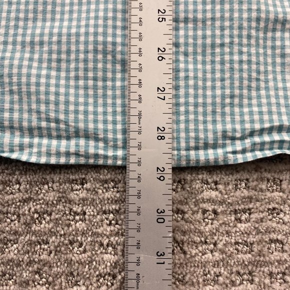 J. Crew Shirt Men Extra Large XL White Teal Checkered Flex Washed Button Up - Picture 7 of 7